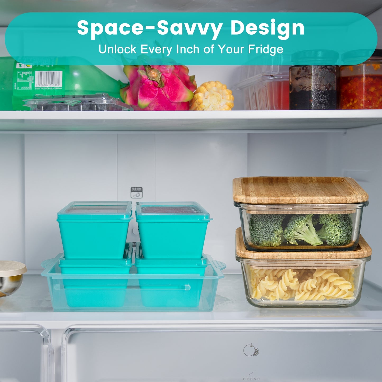 Mrsdry BPA-Free Silicone Freezer Molds with Retractable Base, Stackable Modular Organized, 2-Cup Portion Control Soup Cubes Freezer Tray with Lids for Meal Prep, Broth, Stews, Leftovers
