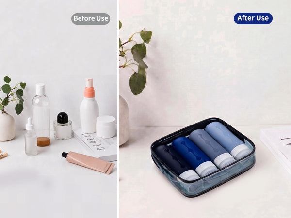 Mrsdry Travel Bottles - TSA Approved 3oz Containers, BPA Free, Leak Proof, Refillable Liquid Travel Accessories for Shampoo, Lotion, Soap