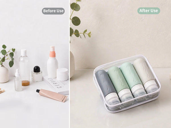 Mrsdry Travel Bottles for Toiletries, Tsa Approved, Travel Size Containers, BPA Free Leak Proof Tubs Refillable Liquid Accessories for Cometic Shampoo and Lotion Soap
