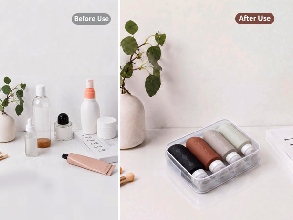 Mrsdry Travel Bottles for Toiletries, Tsa Approved Travel 6oz Size Containers with Clear Bag, BPA Free Leak Proof Travel Tubs Refillable Liquid Travel Accessories for Cometic Shampoo Lotion