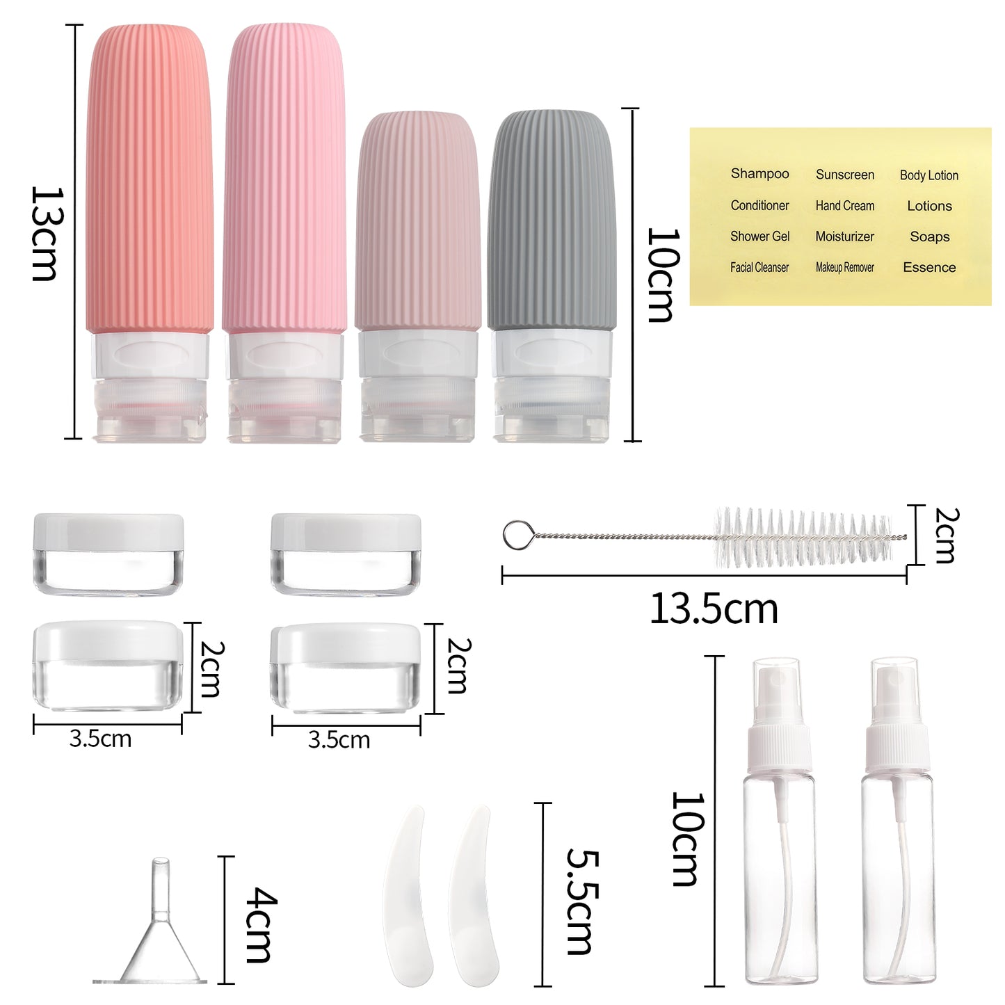 Mrsdry 16 Pack Travel Bottles Set, TSA Approved Leak Proof Silicone Squeezable Containers for Toiletries, Refillable Travel Accessories for Conditioner, Shampoo, Lotion & Body Wash Accessories