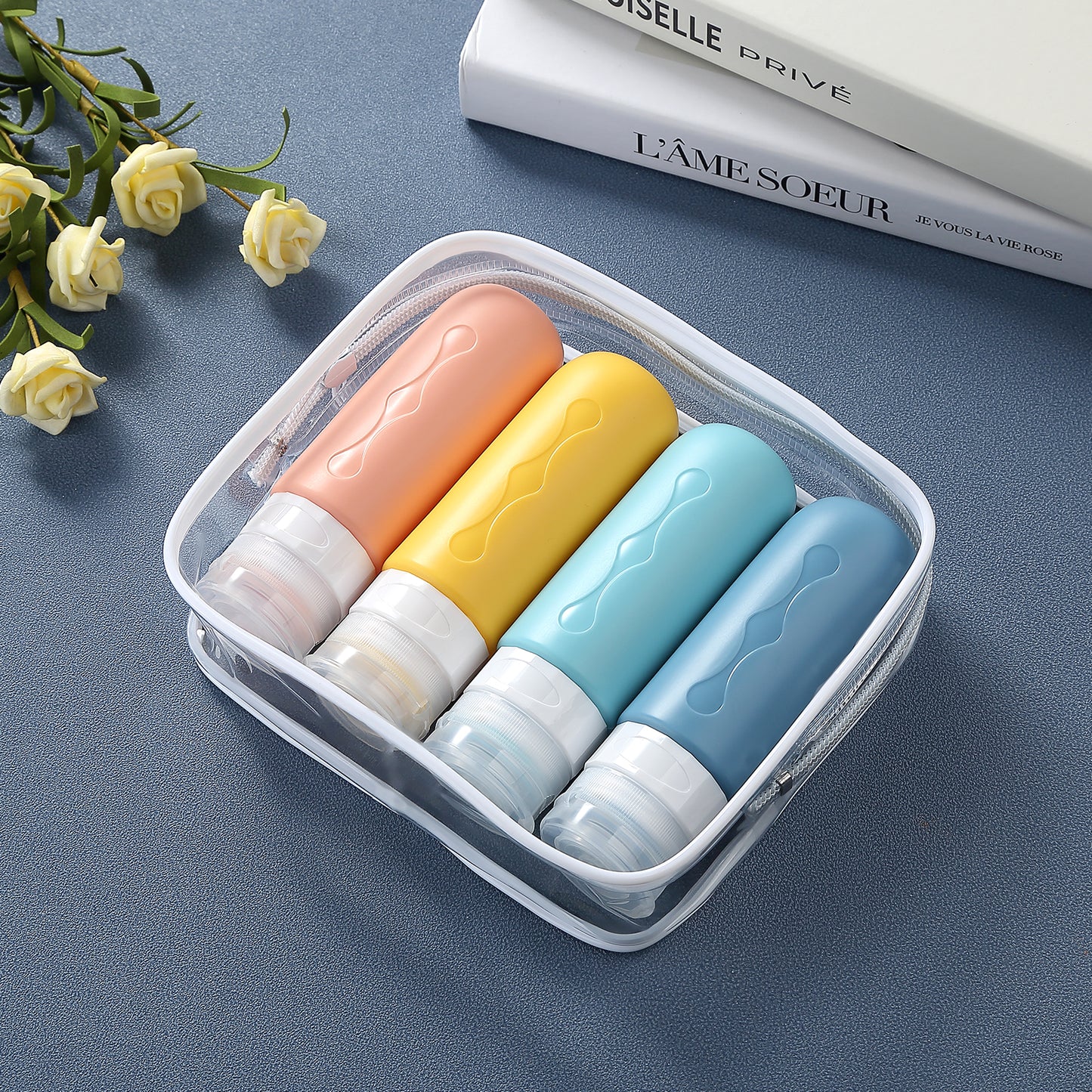 Mrsdry Travel Bottles for Toiletries, Tsa Approved, Travel Size Containers, BPA Free Leak Proof Tubs Refillable Liquid Accessories for Cometic Shampoo and Lotion Soap