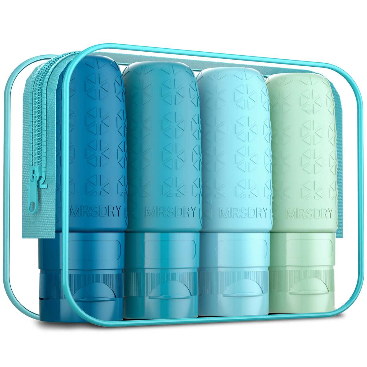 Travel Bottles for Toiletries, Tsa Approved 2oz Travel Size Containers BPA Free Leak Proof Refillable Liquid Silicone Squeezable Travel Essentials for Shampoo Conditioner Lotion (4 Pack)