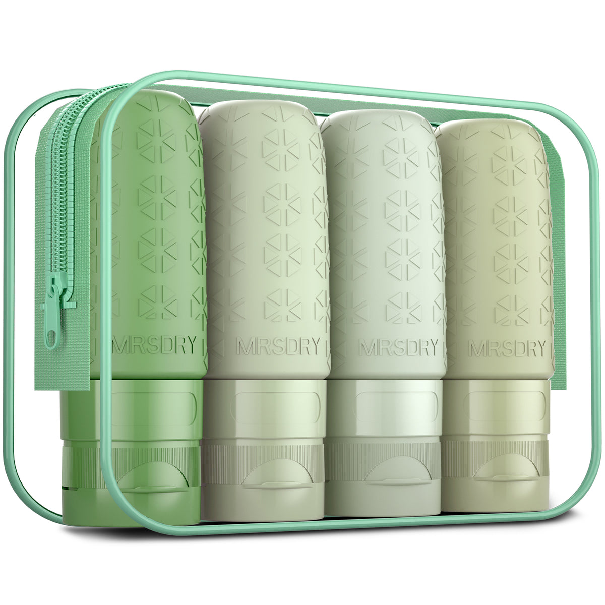 Travel Bottles for Toiletries, Tsa Approved 2oz Travel Size Containers BPA Free Leak Proof Refillable Liquid Silicone Squeezable Travel Essentials for Shampoo Conditioner Lotion (4 Pack)