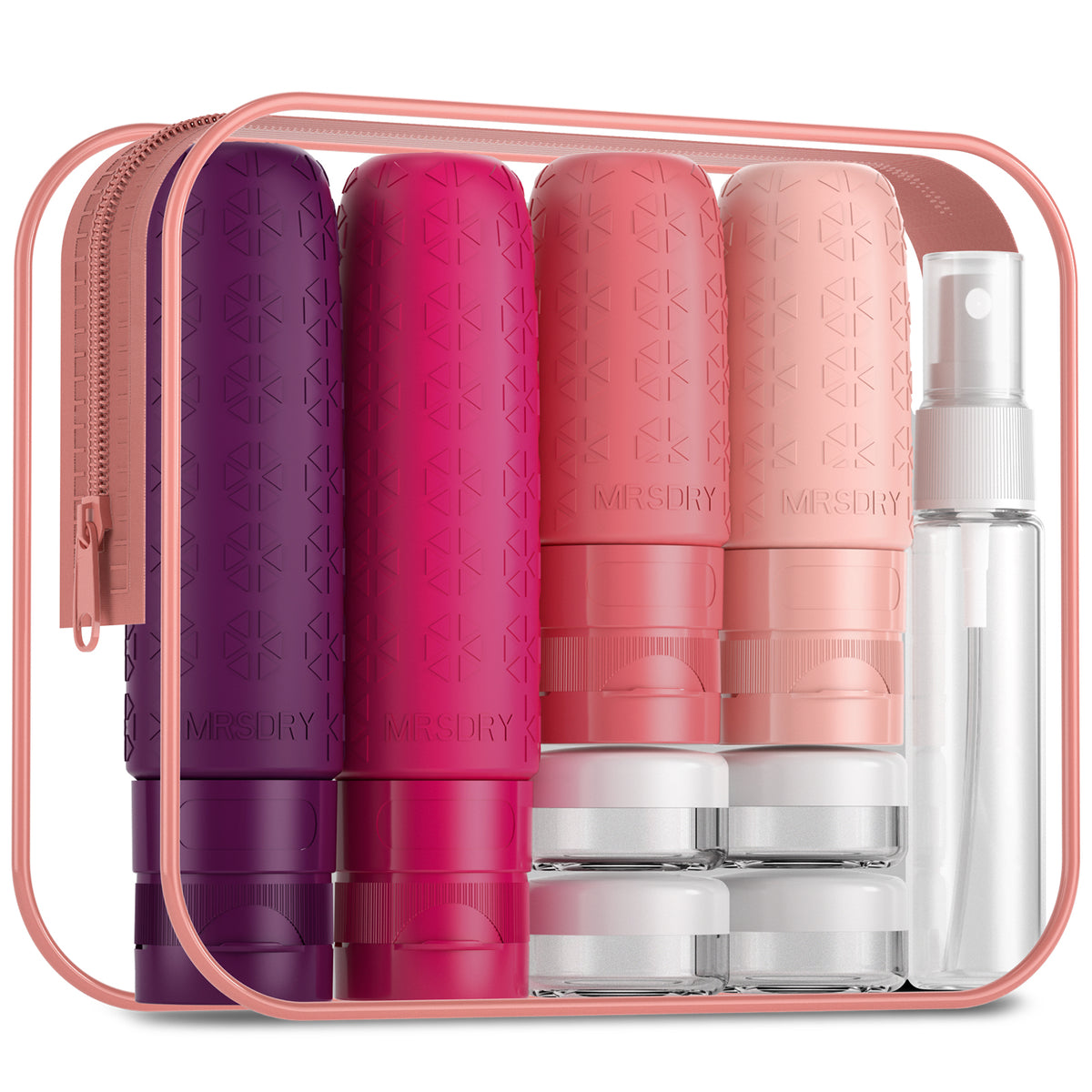 Mrsdry Travel Size Toiletries, TSA Approved Silicone Travel Containers for Toiletries, Leak Proof Refillable Liqus Shampoo And Conditioner travel Essentials toiletry Bottles (18 Pack)