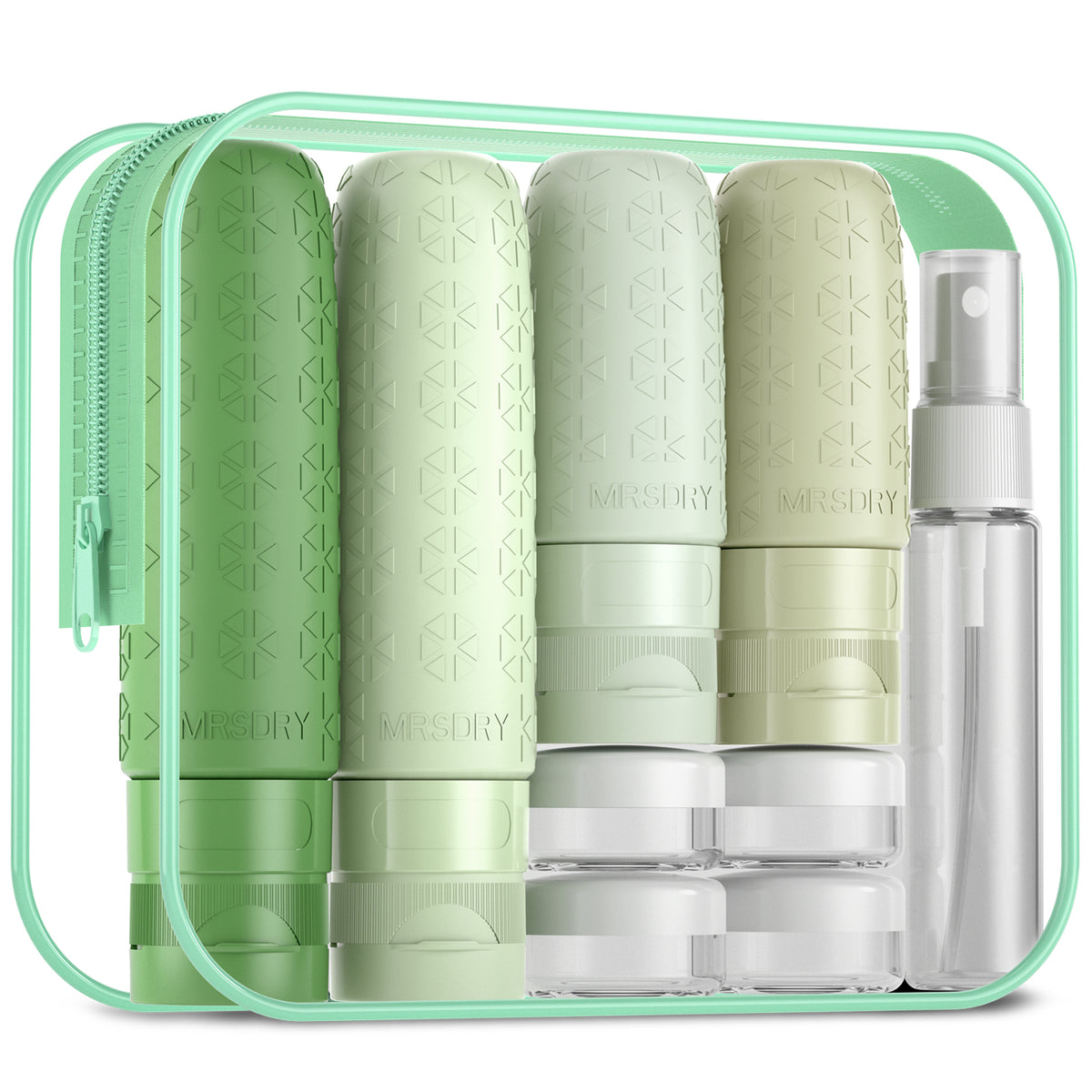 Mrsdry Travel Size Toiletries, TSA Approved Silicone Travel Containers for Toiletries, Leak Proof Refillable Liqus Shampoo And Conditioner travel Essentials toiletry Bottles (18 Pack)