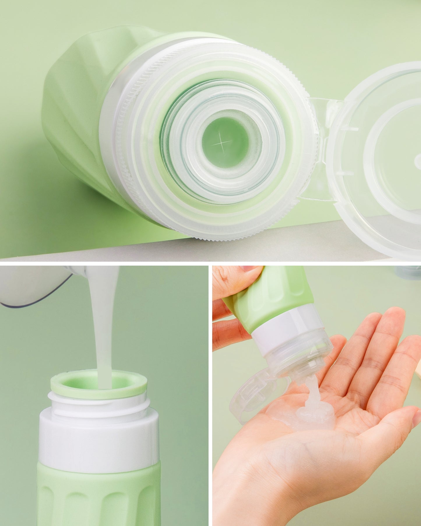 Mrsdry Travel Bottles for Toiletries 8 Pack, Travel Size Toiletries, Tsa Approved Travel Size Containers 3oz, with Travel Essentials Clear Bag, Leak Proof Silicone Squeezable Creams Jars