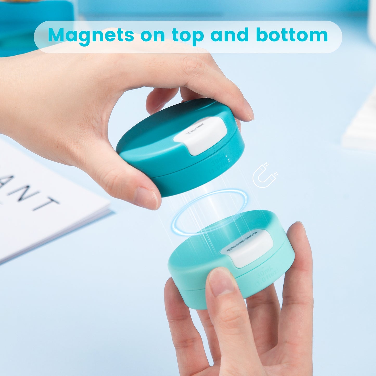 Mrsdry Travel Containers for Toiletries, Silicone Cream Jars TSA Approved Travel Size Containers with Clear Bag, Leak-proof Travel Accessories with Lid for Cosmetic Face Body Hand Cream (4 Pack)