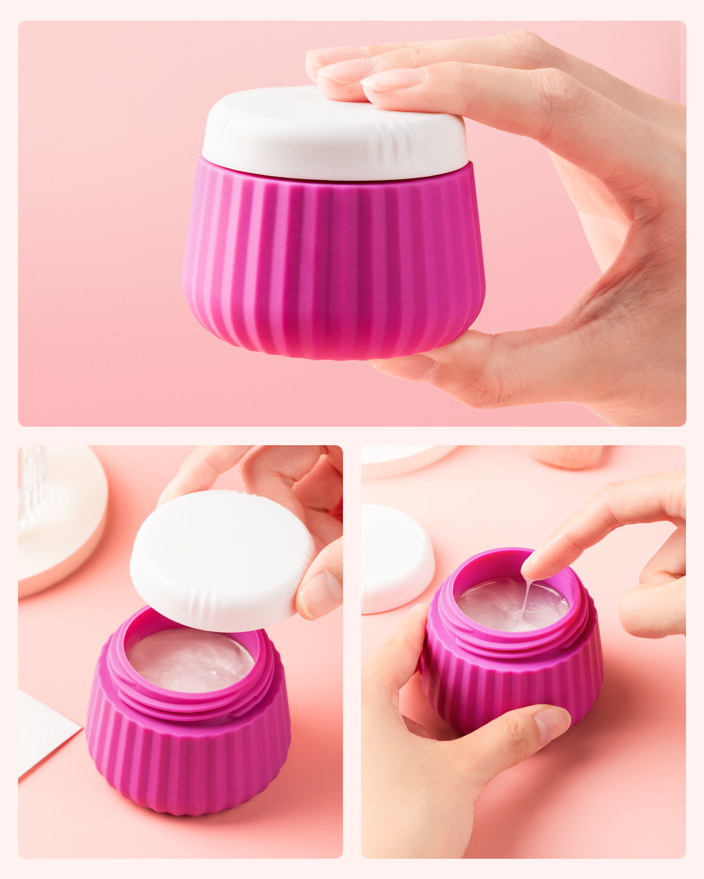 Mrsdry Travel Containers for Toiletries 4 Pack, TSA Approved Travel Size Toiletries, Travel Size Containers, With Clear Bag Leak Proof Silicone Jars, Travel Essentials Creams Jars Carrying Small Item