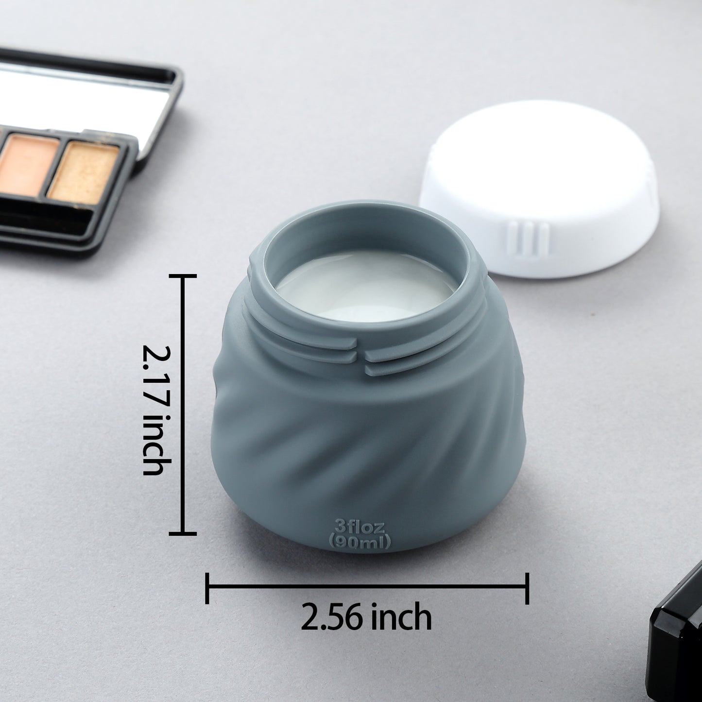 Mrsdry Travel Containers for Toiletries, Silicone Cream Jars TSA Approved Travel Size Containers with Clear Bag, Leak-proof Travel Accessories with Lid for Cosmetic Face Body Hand Cream (4 Pack)