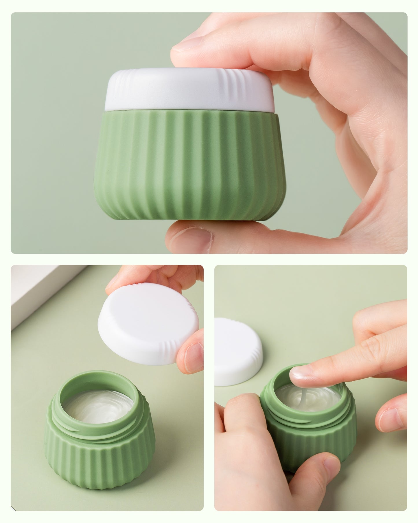 Mrsdry Travel Containers for Toiletries 4 Pack, TSA Approved Travel Size Toiletries, Travel Size Containers, With Clear Bag Leak Proof Silicone Jars, Travel Essentials Creams Jars Carrying Small Item