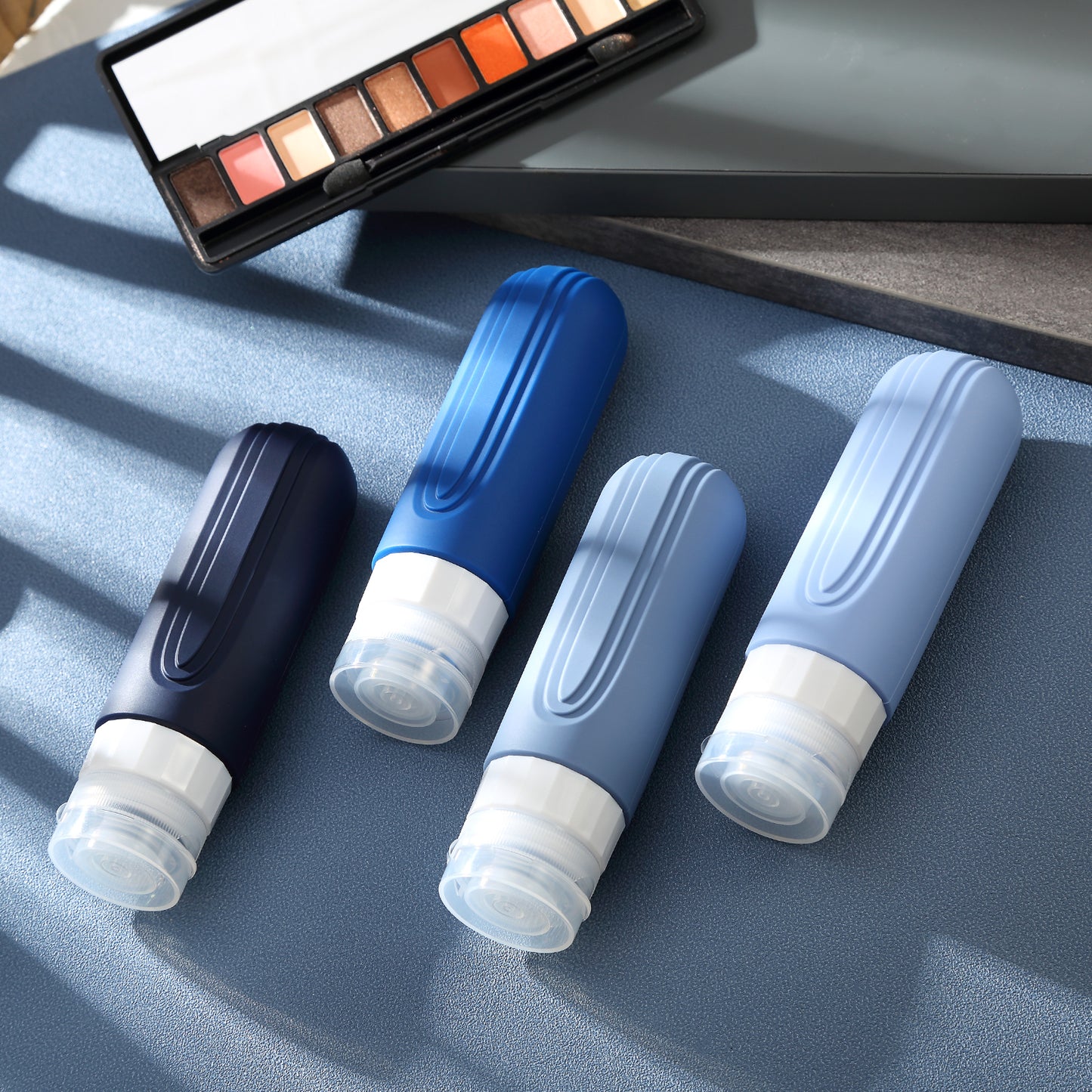 Mrsdry Travel Bottles for Toiletries, Tsa Approved 3oz Travel Size Containers BPA Free Leak Proof Refillable Liquid Silicone Squeezable Travel Accessories for Shampoo Conditioner Lotion (4 Pack)