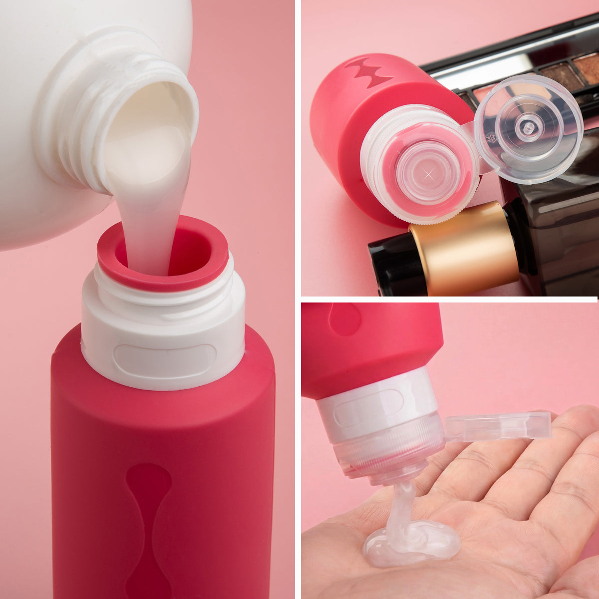 Mrsdry Travel Bottles for Toiletries, Tsa Approved Travel 6oz Size Containers with Clear Bag, BPA Free Leak Proof Travel Tubs Refillable Liquid Travel Accessories for Cometic Shampoo Lotion