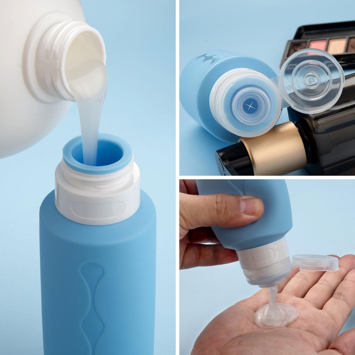 Mrsdry Travel Bottles for Toiletries, Tsa Approved Travel 6oz Size Containers with Clear Bag, BPA Free Leak Proof Travel Tubs Refillable Liquid Travel Accessories for Cometic Shampoo Lotion