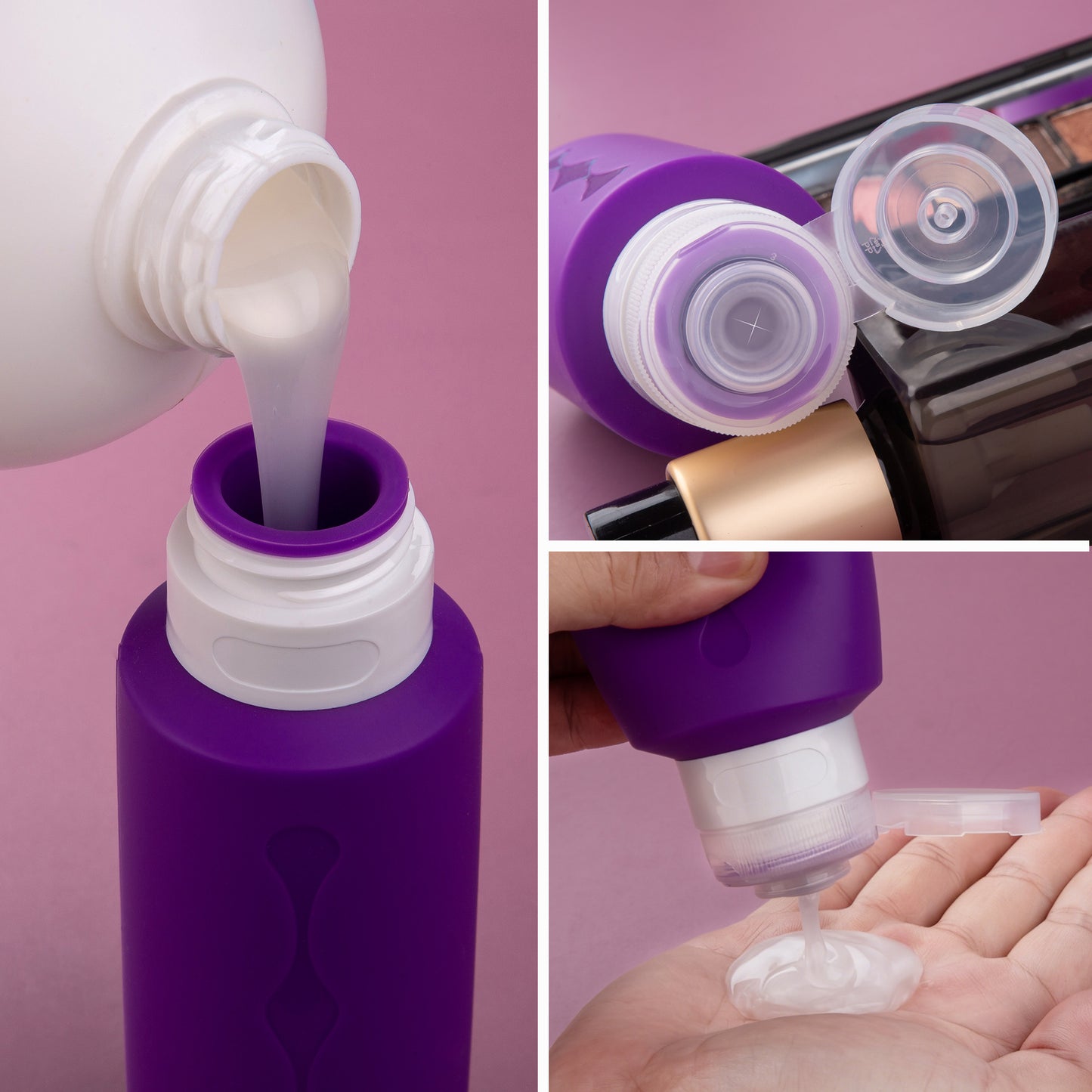 Mrsdry Travel Bottles for Toiletries, Tsa Approved Travel 6oz Size Containers with Clear Bag, BPA Free Leak Proof Travel Tubs Refillable Liquid Travel Accessories for Cometic Shampoo Lotion