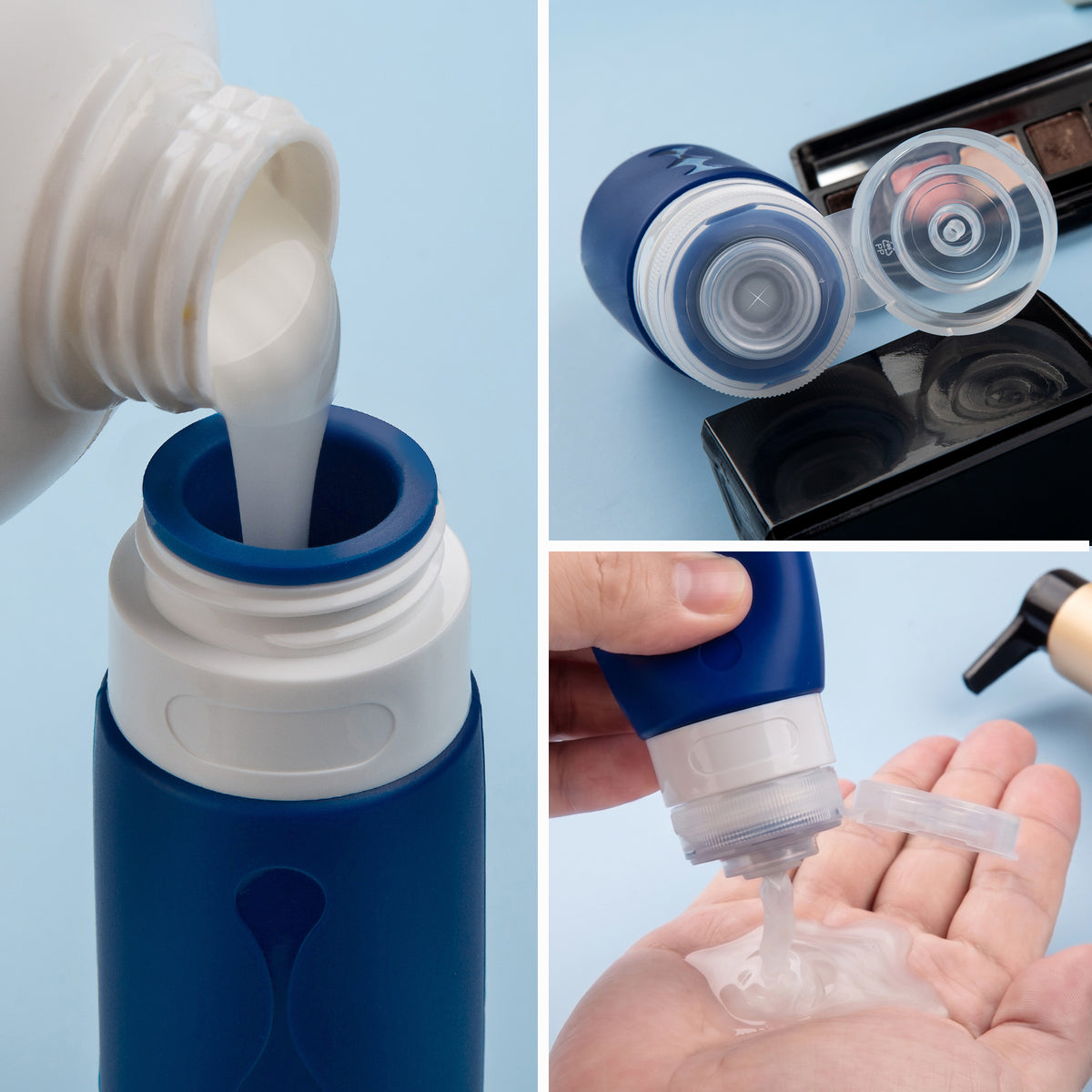 Mrsdry Travel Bottles - TSA Approved 3oz Containers, BPA Free, Leak Proof, Refillable Liquid Travel Accessories for Shampoo, Lotion, Soap