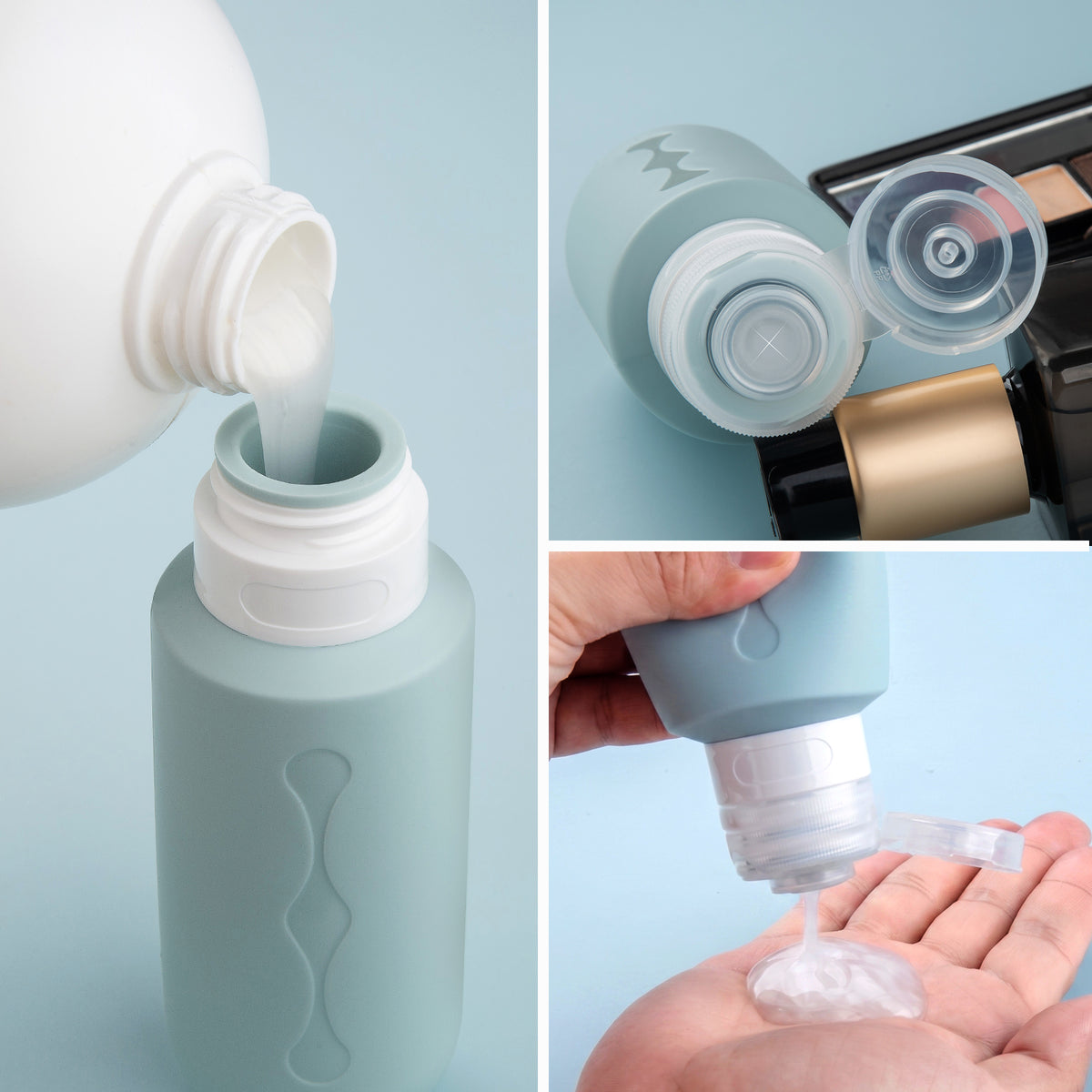 Mrsdry Travel Bottles for Toiletries, Tsa Approved Travel 6oz Size Containers with Clear Bag, BPA Free Leak Proof Travel Tubs Refillable Liquid Travel Accessories for Cometic Shampoo Lotion