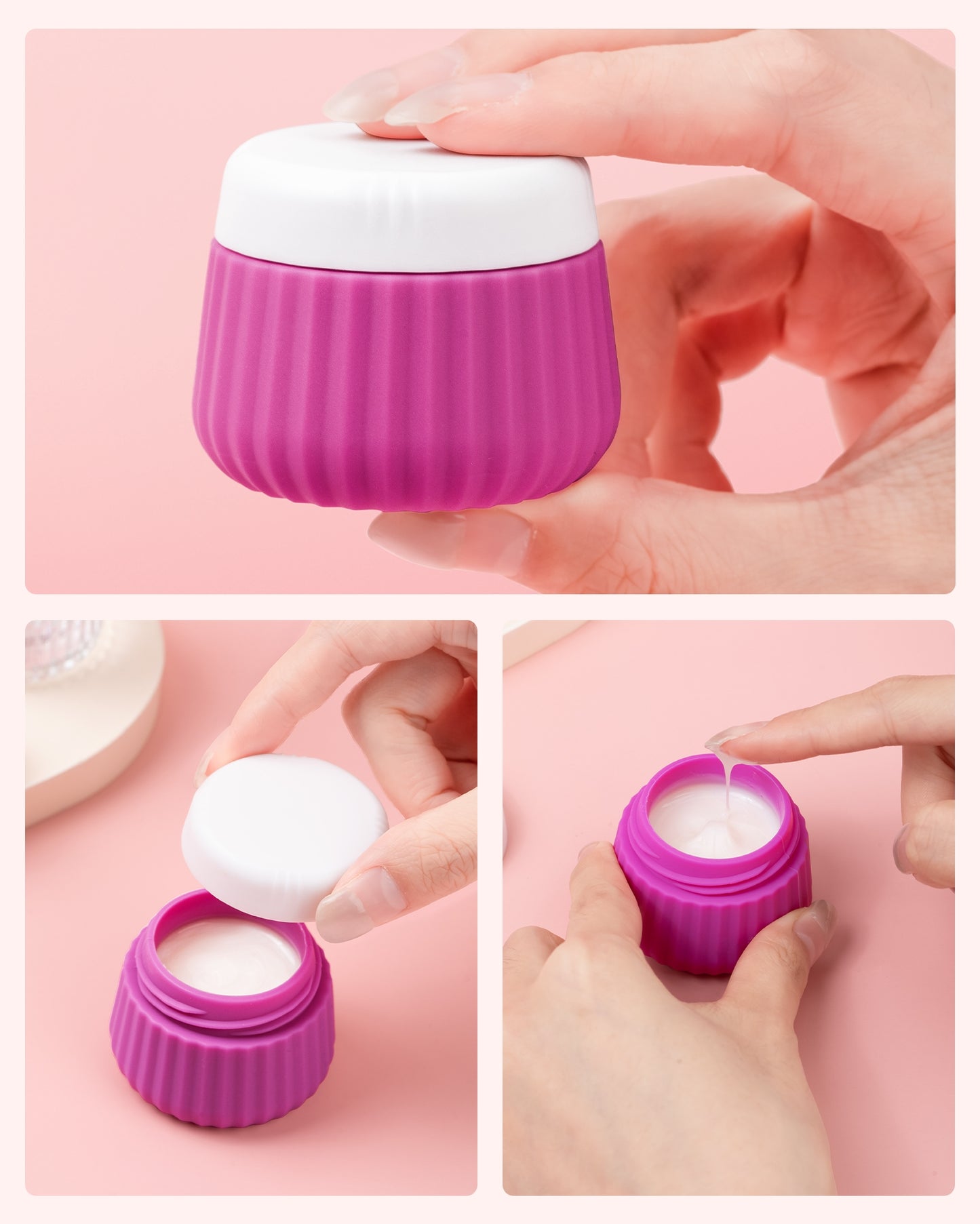 Mrsdry Travel Containers for Toiletries 4 Pack, TSA Approved Travel Size Toiletries, Portable Size Containers, With Clear Bag Leak Proof Silicone Jars, Essentials Creams Jars Carrying Small Items