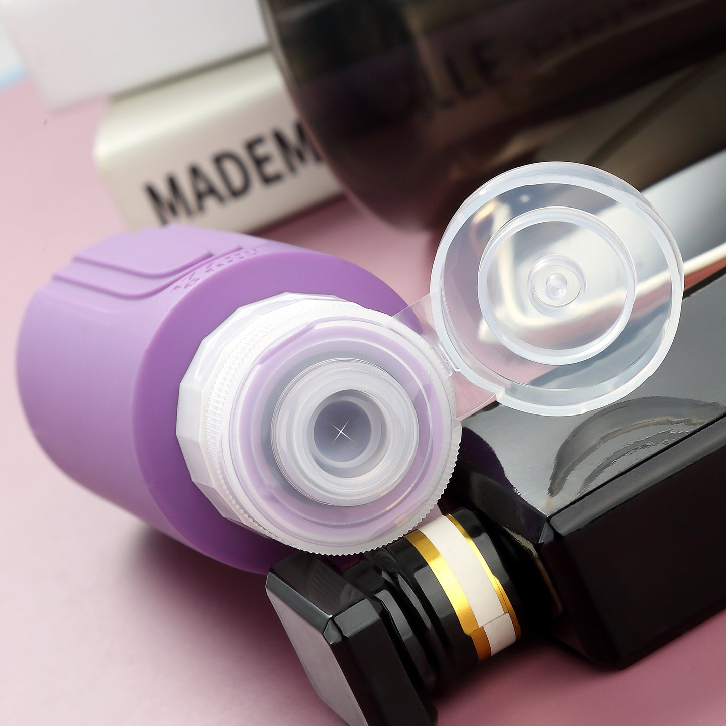 Mrsdry Travel Bottles for Toiletries, Large 6oz Oversize Containers, BPA Free Leak Proof Tubs Refillable Liquid Travel Accessories with Toiletry Bag for Cometic Shampoo and Lotion Soap (4 Pack)