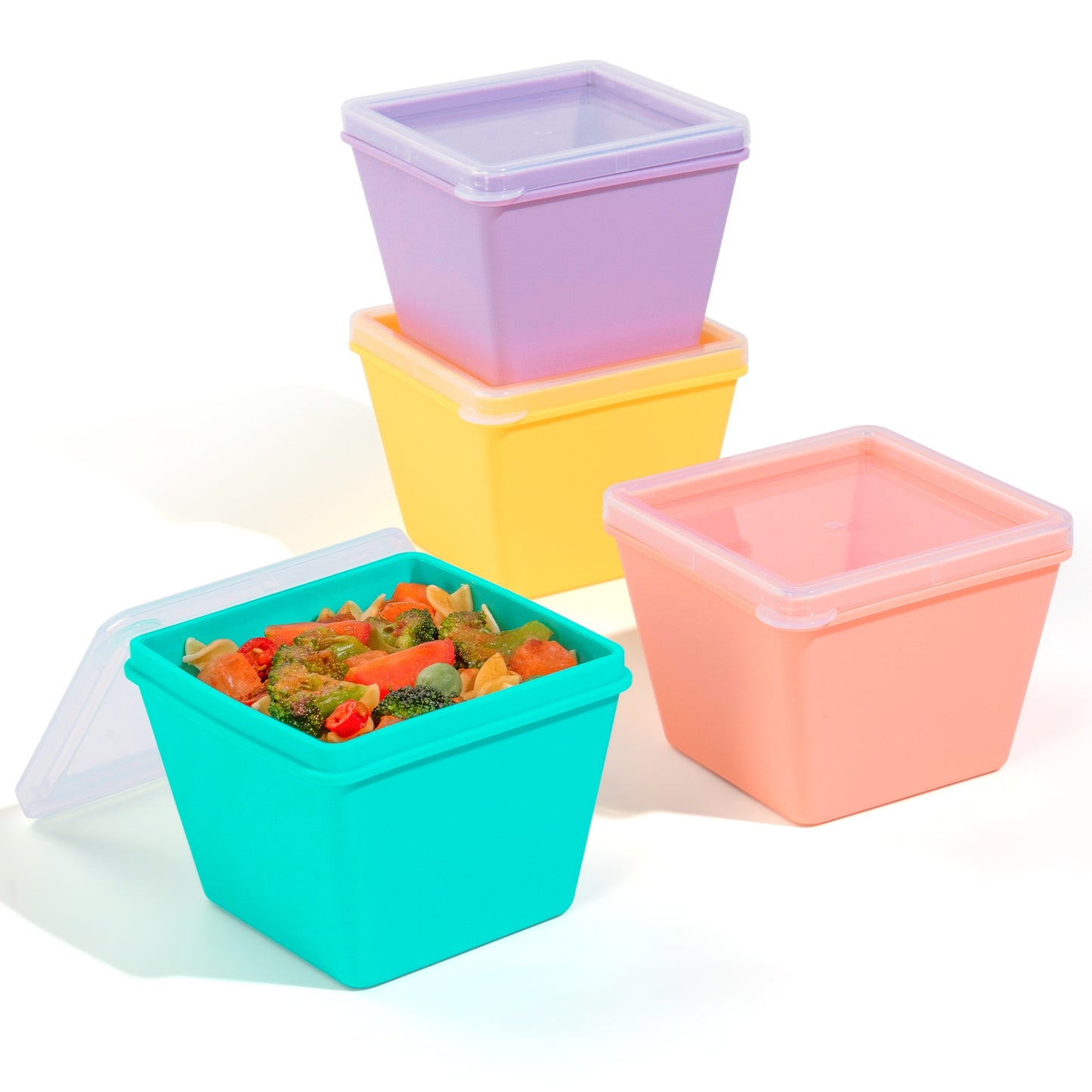 Mrsdry 1-Cup Silicone Freezer Molds with Lids, Individual 4-Pack Portion Soup Cubes Freezer Trays for Food Storage, Oven & Dishwasher Safe, BPA-Free, Silicone Freezer Containers for Meal Prep