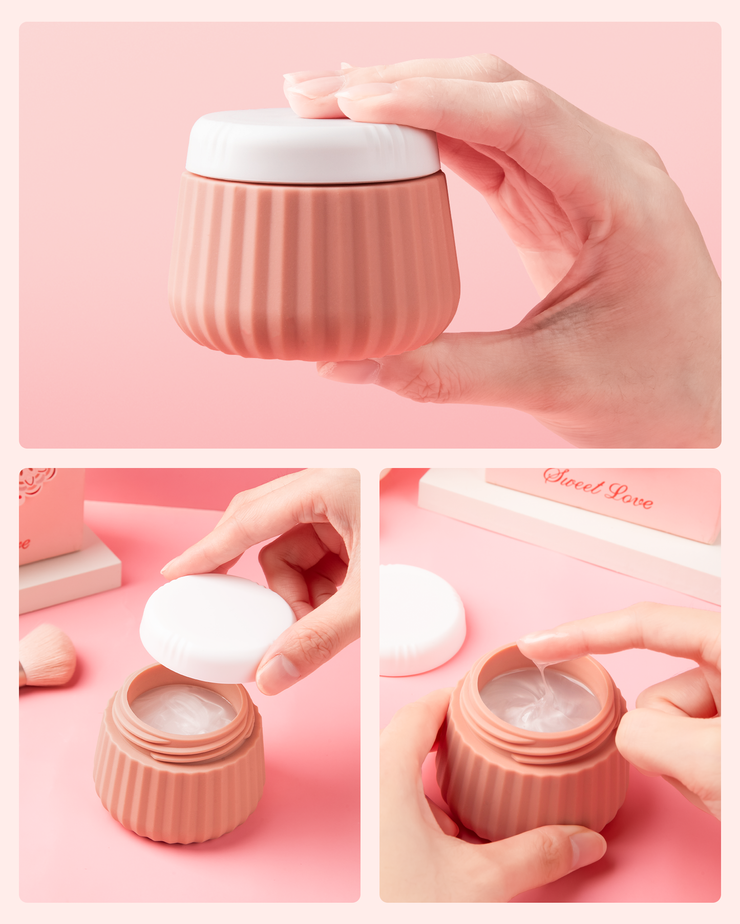 Mrsdry Travel Containers for Toiletries 4 Pack, TSA Approved Travel Size Toiletries, Travel Size Containers, With Clear Bag Leak Proof Silicone Jars, Travel Essentials Creams Jars Carrying Small Item