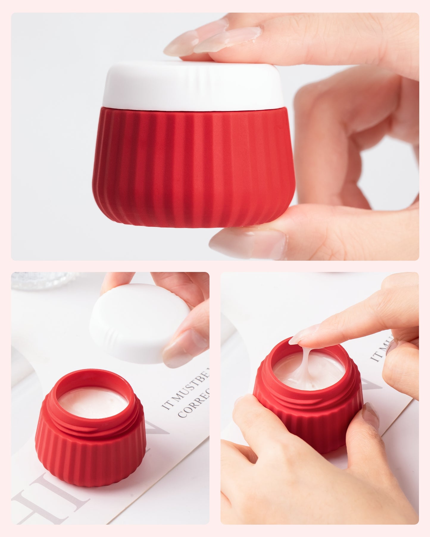 Mrsdry Travel Containers for Toiletries 4 Pack, TSA Approved Travel Size Toiletries, Portable Size Containers, With Clear Bag Leak Proof Silicone Jars, Essentials Creams Jars Carrying Small Items