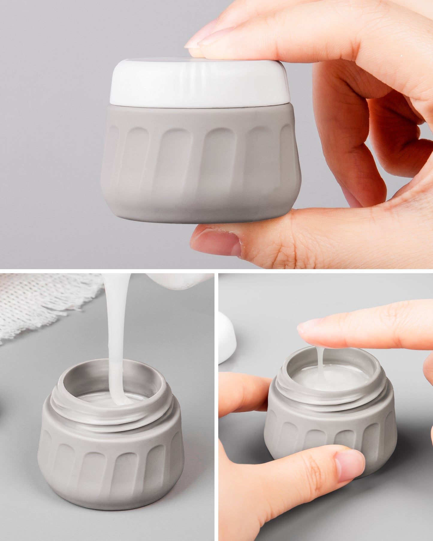 Mrsdry Travel Bottles for Toiletries 8 Pack, Travel Size Toiletries, Tsa Approved Travel Size Containers 3oz, with Travel Essentials Clear Bag, Leak Proof Silicone Squeezable Creams Jars