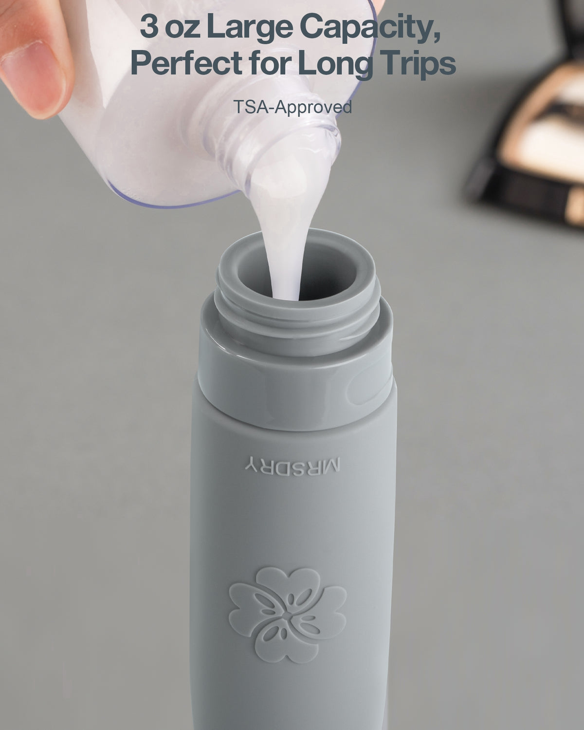 Mrsdry Travel Bottles Tsa Approved With Case 3oz 4 Pack, Leak Proof Silicone Portable Travel Containers Kits, With Hard Protective Box