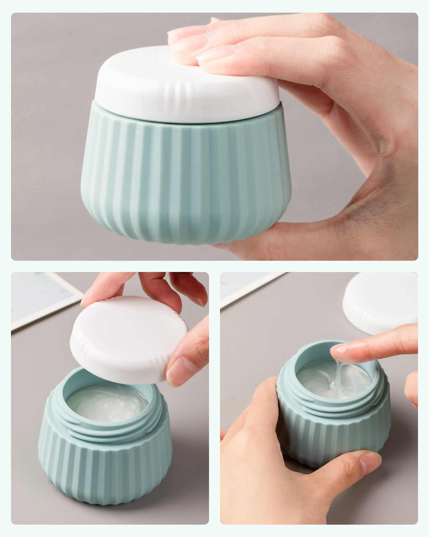 Mrsdry Travel Containers for Toiletries 4 Pack, TSA Approved Travel Size Toiletries, Travel Size Containers, With Clear Bag Leak Proof Silicone Jars, Travel Essentials Creams Jars Carrying Small Item