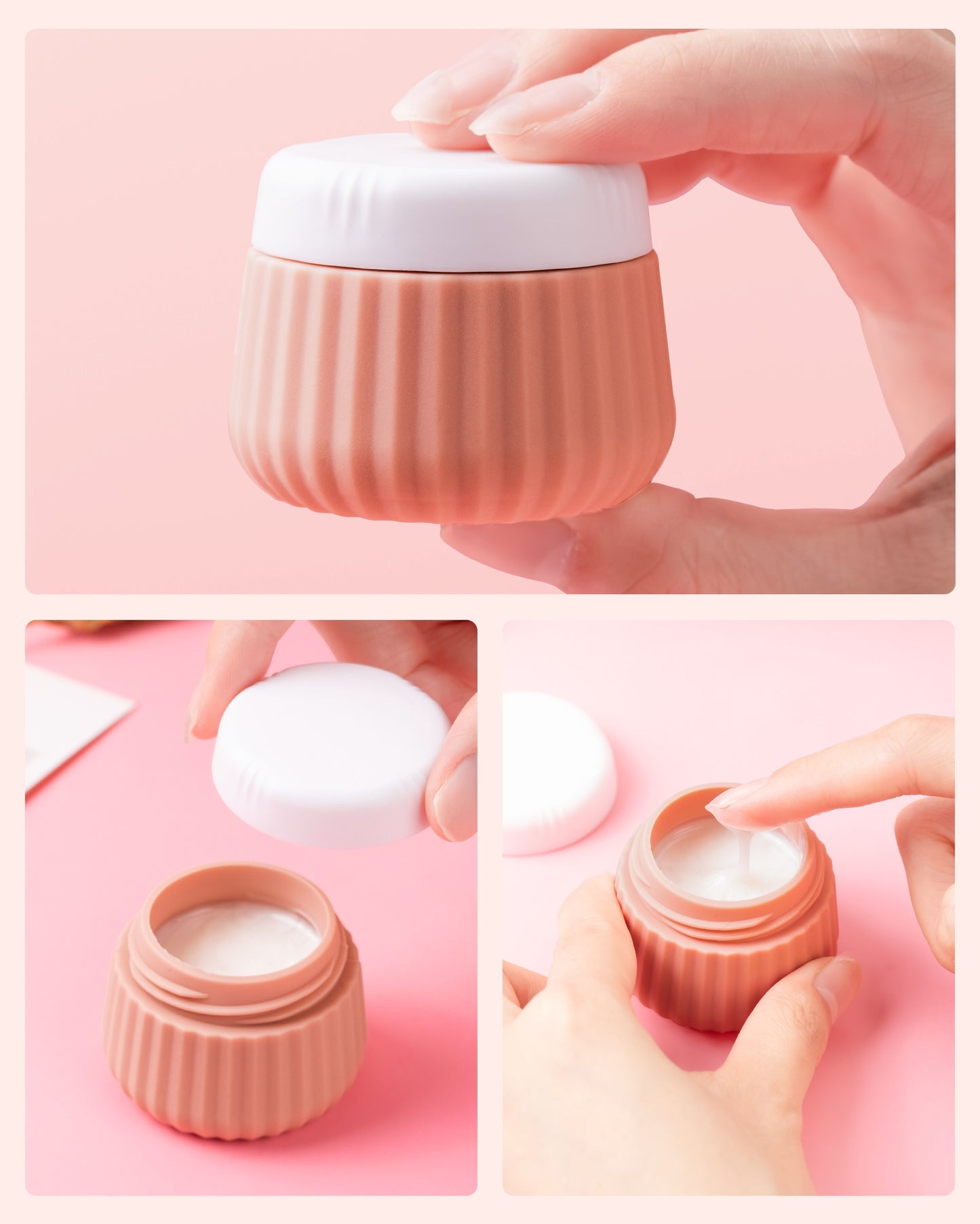 Mrsdry Travel Containers for Toiletries 4 Pack, TSA Approved Travel Size Toiletries, Portable Size Containers, With Clear Bag Leak Proof Silicone Jars, Essentials Creams Jars Carrying Small Items