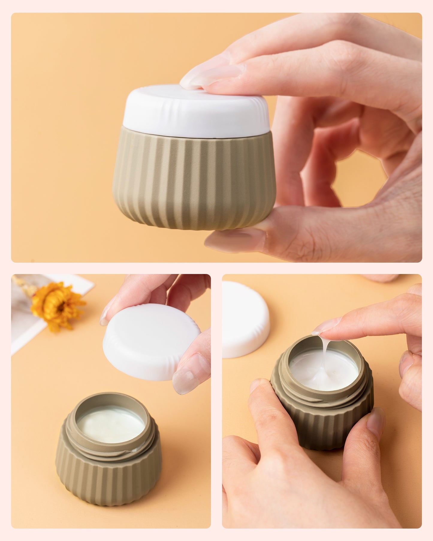 Mrsdry Travel Containers for Toiletries 4 Pack, TSA Approved Travel Size Toiletries, Portable Size Containers, With Clear Bag Leak Proof Silicone Jars, Essentials Creams Jars Carrying Small Items