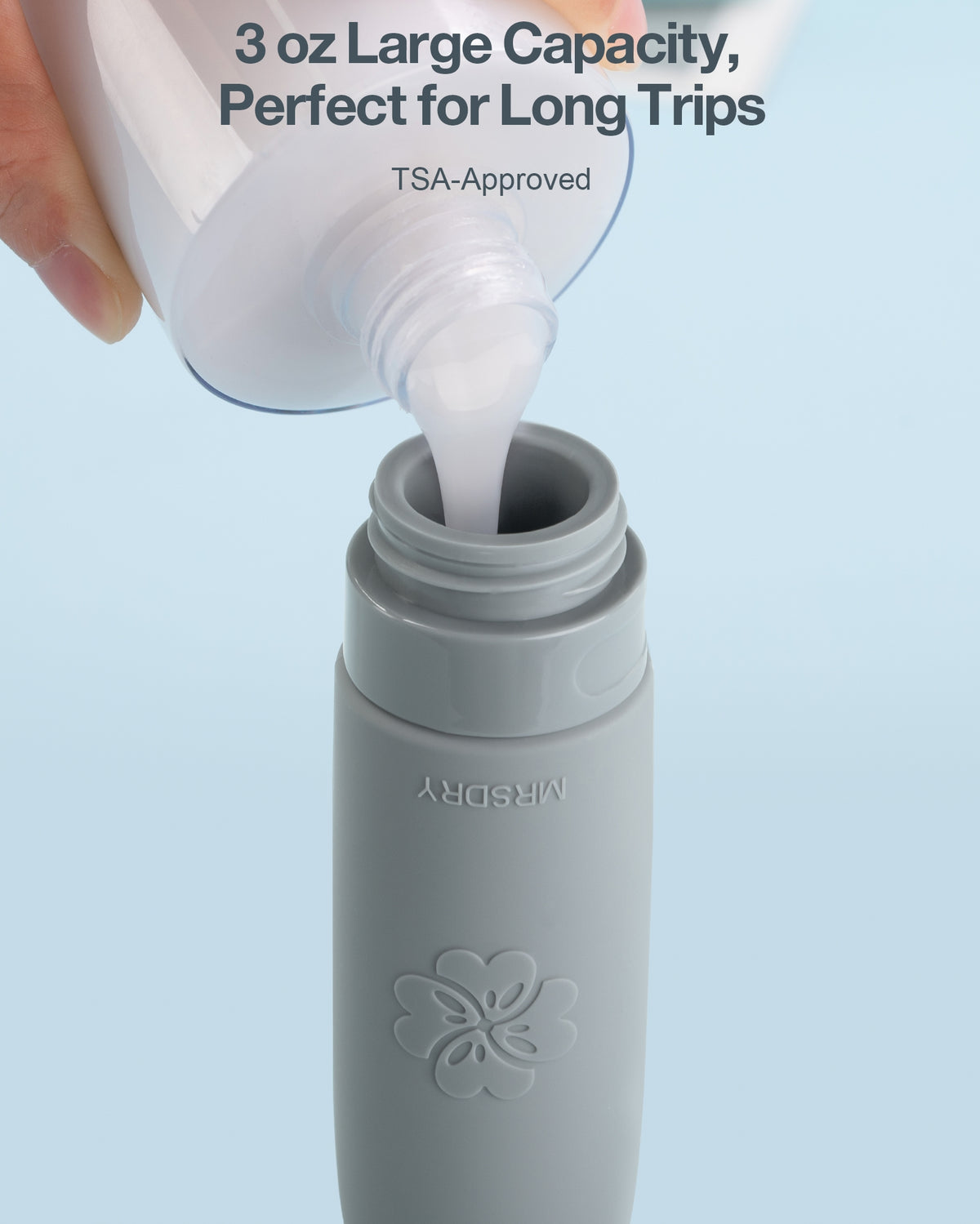 Mrsdry Travel Bottles Tsa Approved With Case 3oz 4 Pack, Leak Proof Silicone Portable Travel Containers Kits, With Hard Protective Box