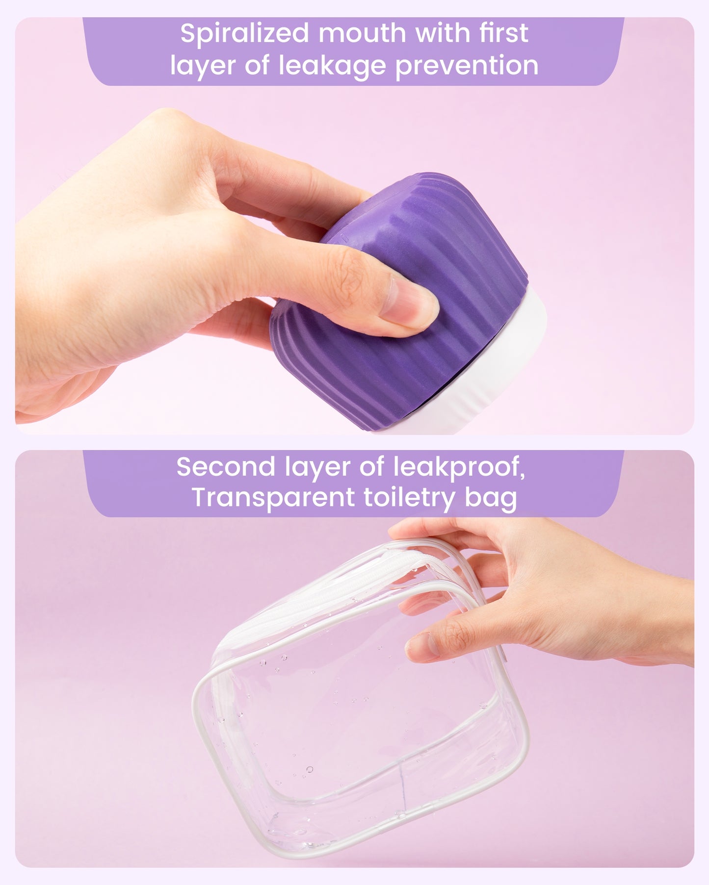 Mrsdry Travel Containers for Toiletries 4 Pack, TSA Approved Travel Size Toiletries, Travel Size Containers, With Clear Bag Leak Proof Silicone Jars, Travel Essentials Creams Jars Carrying Small Item