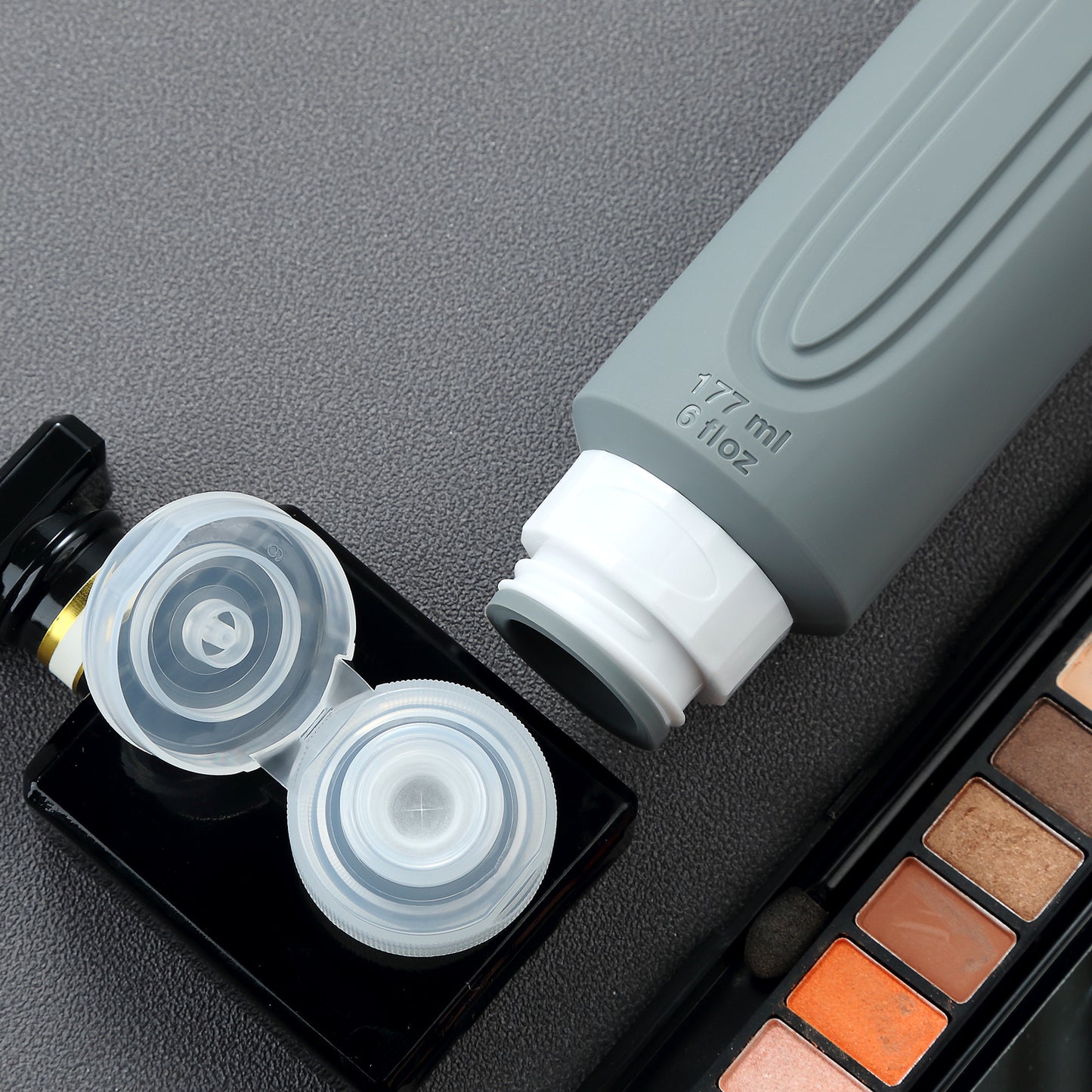 Mrsdry Travel Bottles for Toiletries, Large 6oz Oversize Containers, BPA Free Leak Proof Tubs Refillable Liquid Travel Accessories with Toiletry Bag for Cometic Shampoo and Lotion Soap (4 Pack)