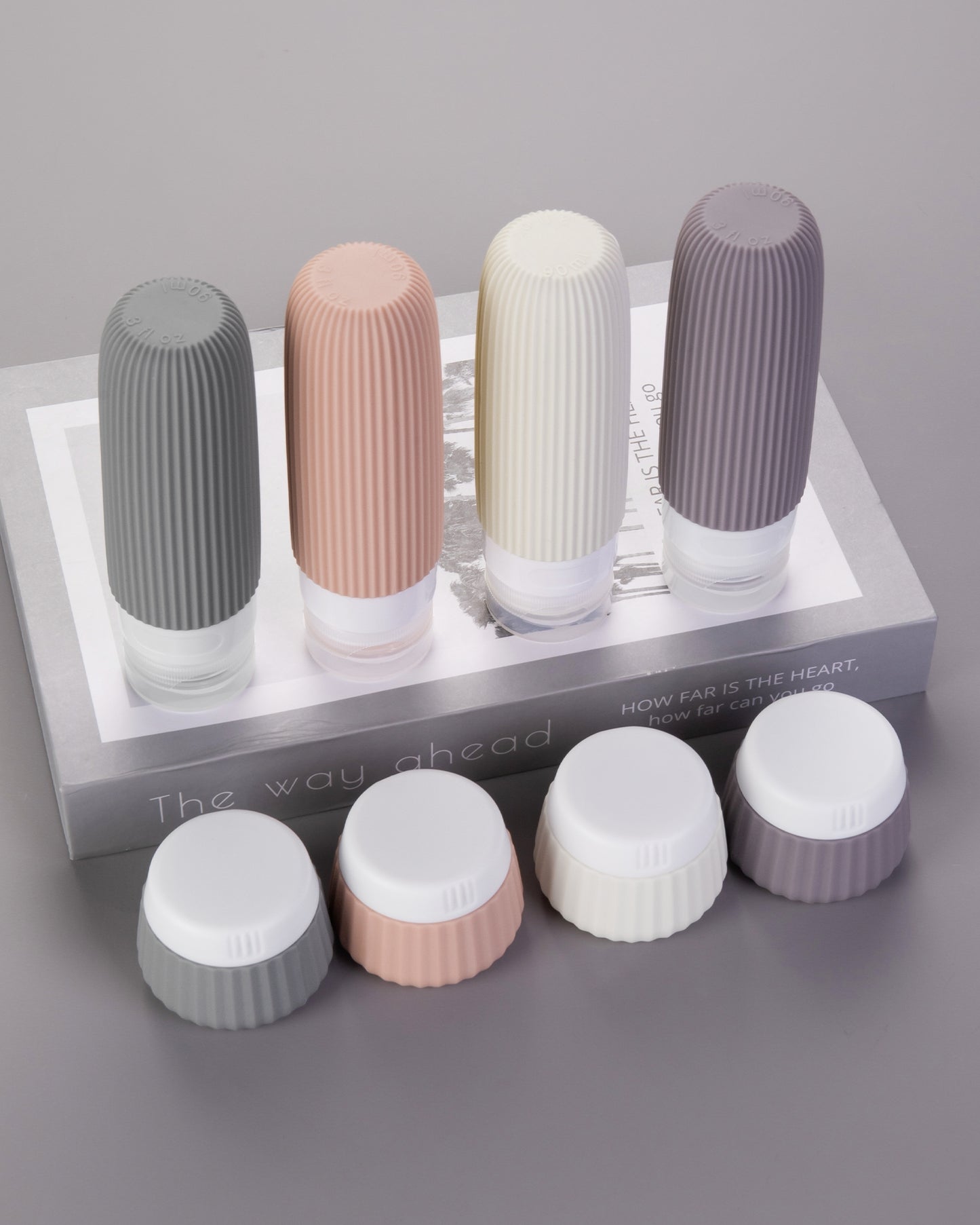 Mrsdry Travel Bottles for Toiletries 8 Pack, Tsa Approved Travel Size Toiletries 3 oz, Travel Containers for Toiletries, with Clear Bag, Leak Proof Silicone Squeezable Travel Essentials Creams Jars