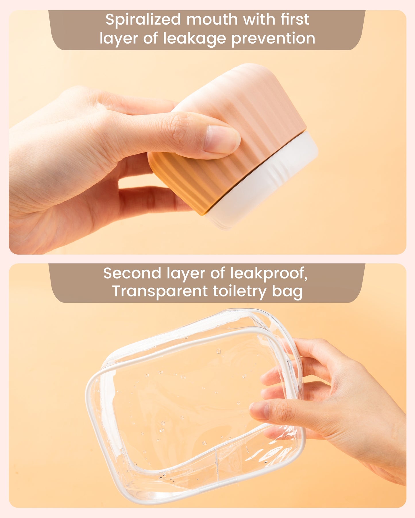 Mrsdry Travel Containers for Toiletries 4 Pack, TSA Approved Travel Size Toiletries, Travel Size Containers, With Clear Bag Leak Proof Silicone Jars, Travel Essentials Creams Jars Carrying Small Item