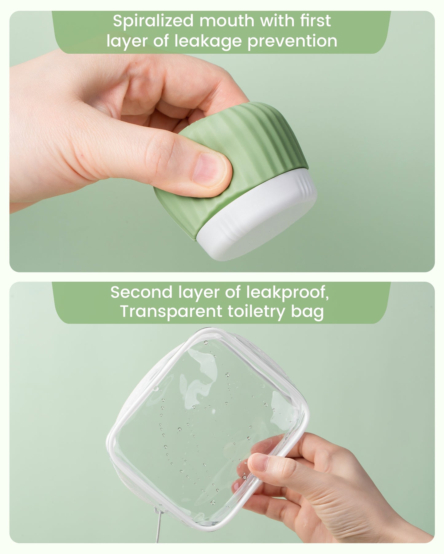 Mrsdry Travel Containers for Toiletries 4 Pack, TSA Approved Travel Size Toiletries, Travel Size Containers, With Clear Bag Leak Proof Silicone Jars, Travel Essentials Creams Jars Carrying Small Item