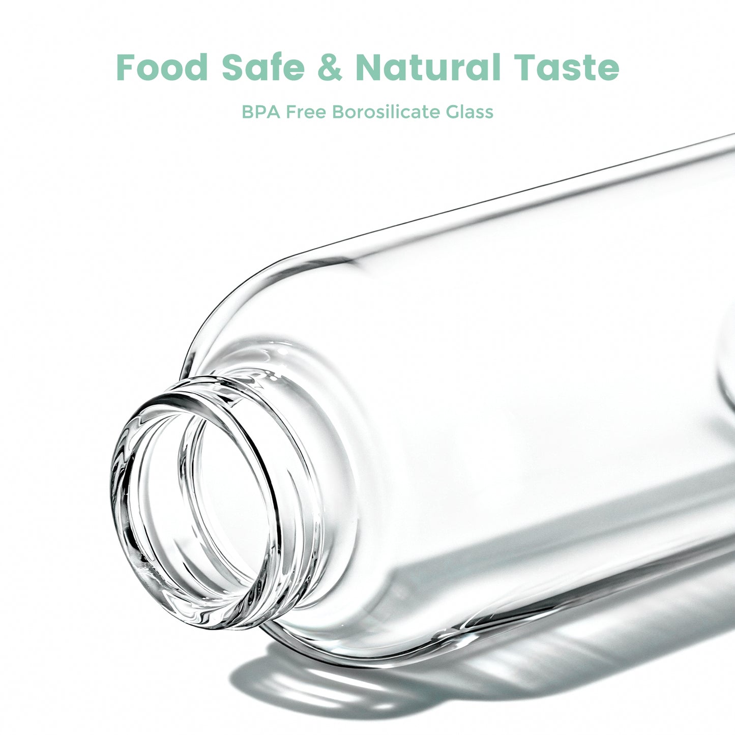 Glass Juice Bottles with Lids and Silicone Sleeves 18 oz, 4-Pack Reusable Clear Glass Water Bottles with Stainless Steel Airtight Cap for Juicing, Refrigerator, BPA Free Leak-Proof Drinking Jar