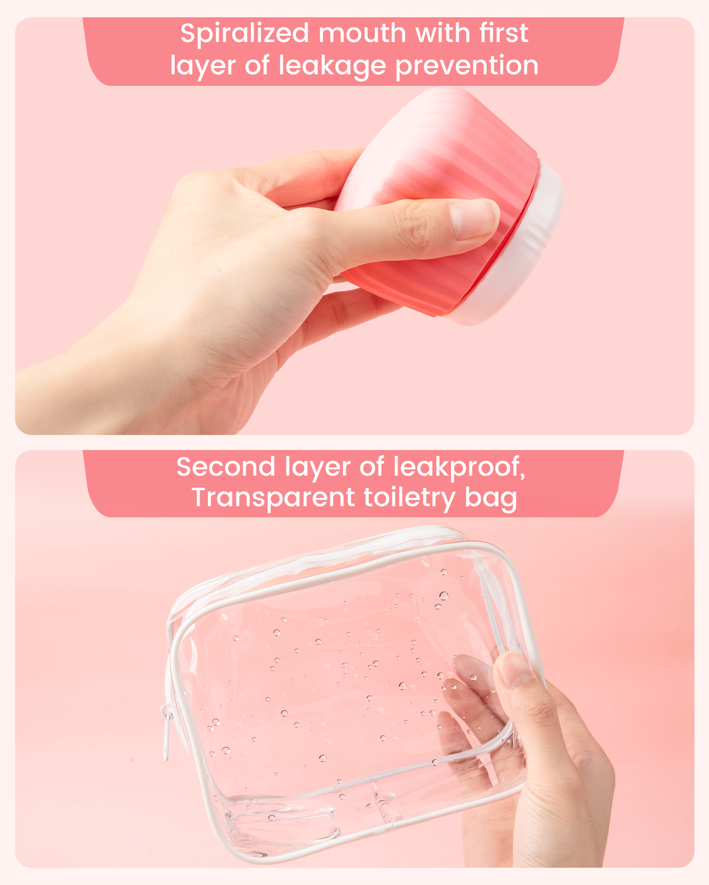 Mrsdry Travel Containers for Toiletries 4 Pack, TSA Approved Travel Size Toiletries, Travel Size Containers, With Clear Bag Leak Proof Silicone Jars, Travel Essentials Creams Jars Carrying Small Item