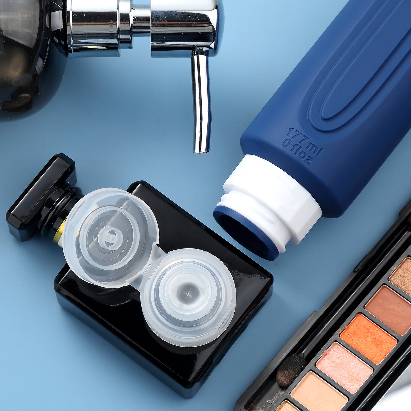 Mrsdry Travel Bottles for Toiletries, Large 6oz Oversize Containers, BPA Free Leak Proof Tubs Refillable Liquid Travel Accessories with Toiletry Bag for Cometic Shampoo and Lotion Soap (4 Pack)