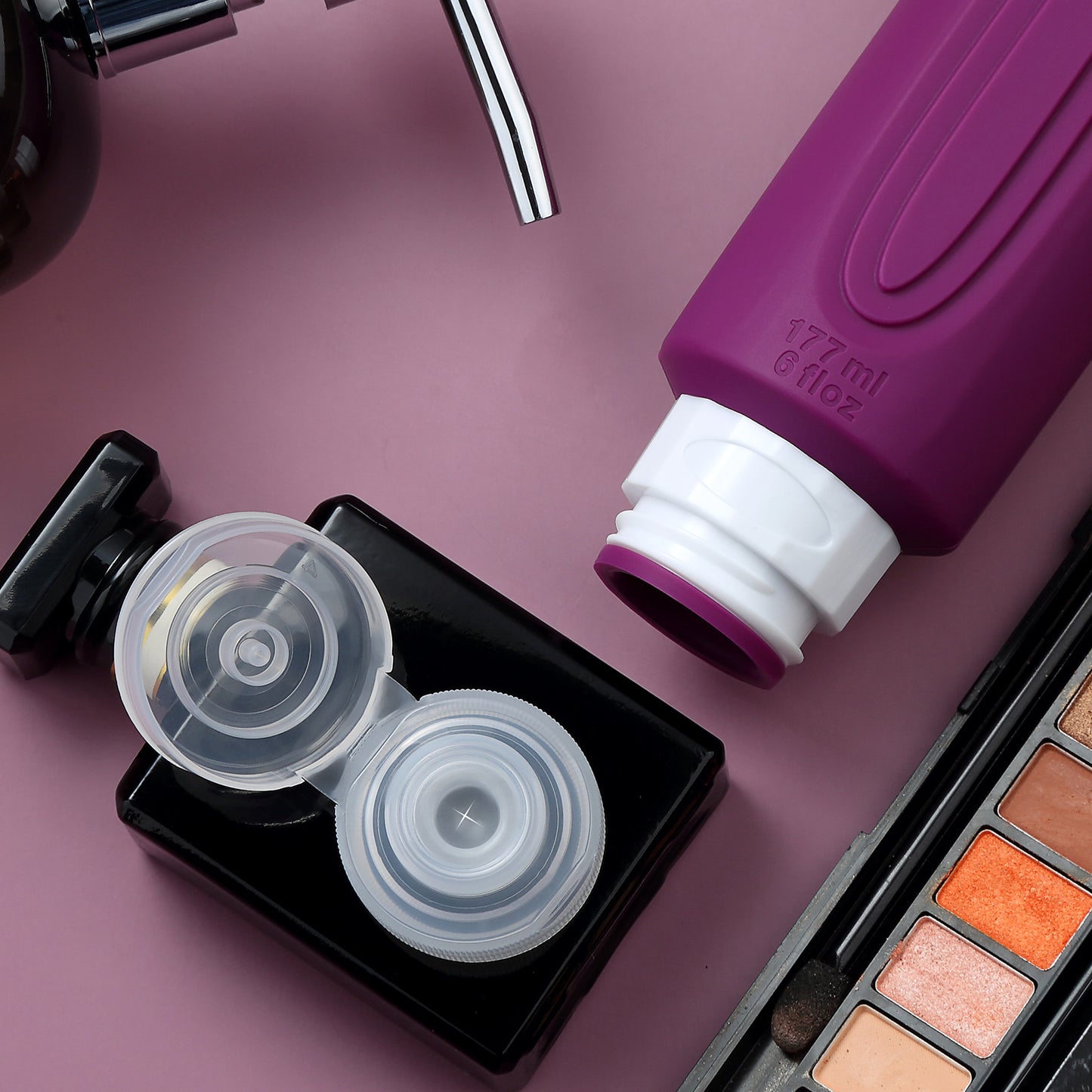 Mrsdry Travel Bottles for Toiletries, Large 6oz Oversize Containers, BPA Free Leak Proof Tubs Refillable Liquid Travel Accessories with Toiletry Bag for Cometic Shampoo and Lotion Soap (4 Pack)