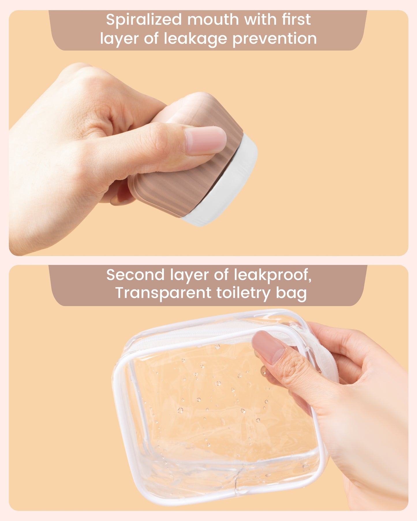 Mrsdry Travel Containers for Toiletries 4 Pack, TSA Approved Travel Size Toiletries, Portable Size Containers, With Clear Bag Leak Proof Silicone Jars, Essentials Creams Jars Carrying Small Items