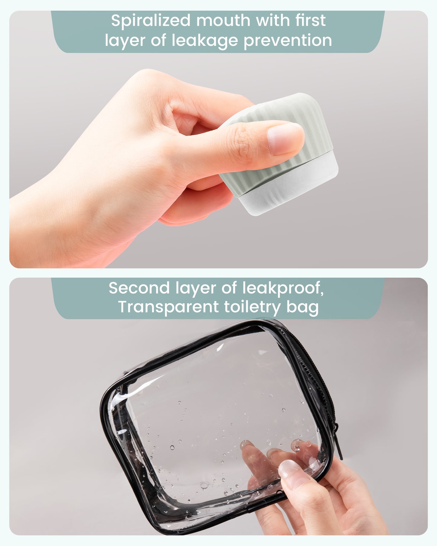 Mrsdry Travel Containers for Toiletries 4 Pack, TSA Approved Travel Size Toiletries, Portable Size Containers, With Clear Bag Leak Proof Silicone Jars, Essentials Creams Jars Carrying Small Items