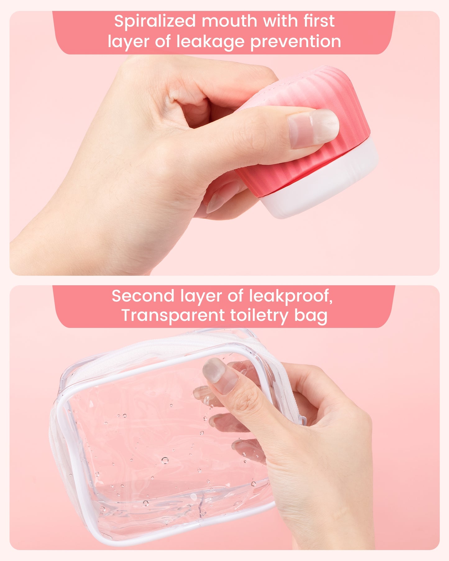 Mrsdry Travel Containers for Toiletries 4 Pack, TSA Approved Travel Size Toiletries, Portable Size Containers, With Clear Bag Leak Proof Silicone Jars, Essentials Creams Jars Carrying Small Items