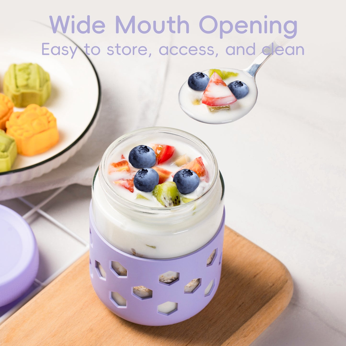 Mrsdry 6-Pack 16 oz Glass Mason Jars with Silicone Sleeves, Airtight BPA-Free Overnight Oats Containers with Lids, Dishwasher Safe Leak-Proof Meal Prep Jars for Chia Pudding, Yogurt, Snacks