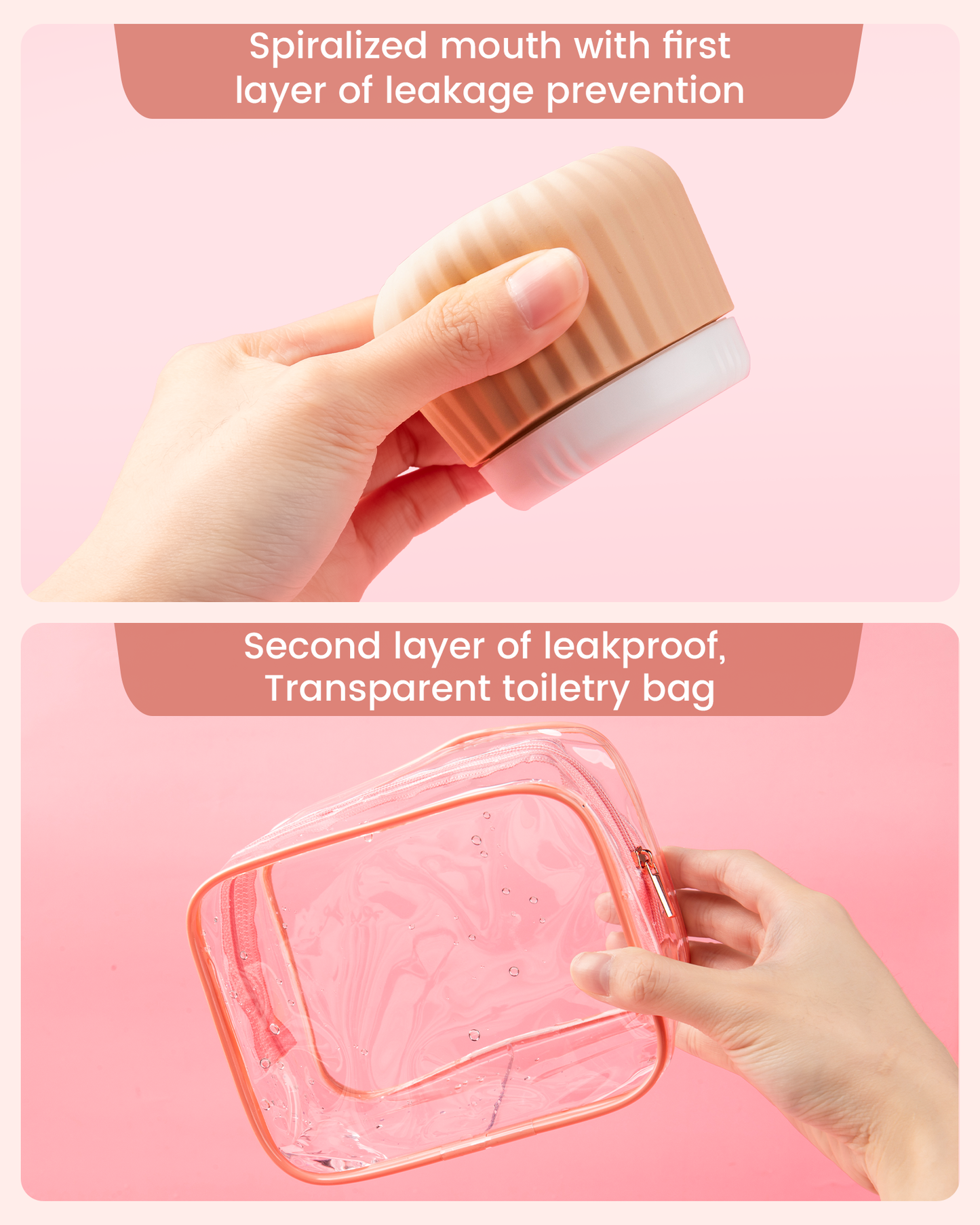 Mrsdry Travel Containers for Toiletries 4 Pack, TSA Approved Travel Size Toiletries, Travel Size Containers, With Clear Bag Leak Proof Silicone Jars, Travel Essentials Creams Jars Carrying Small Item