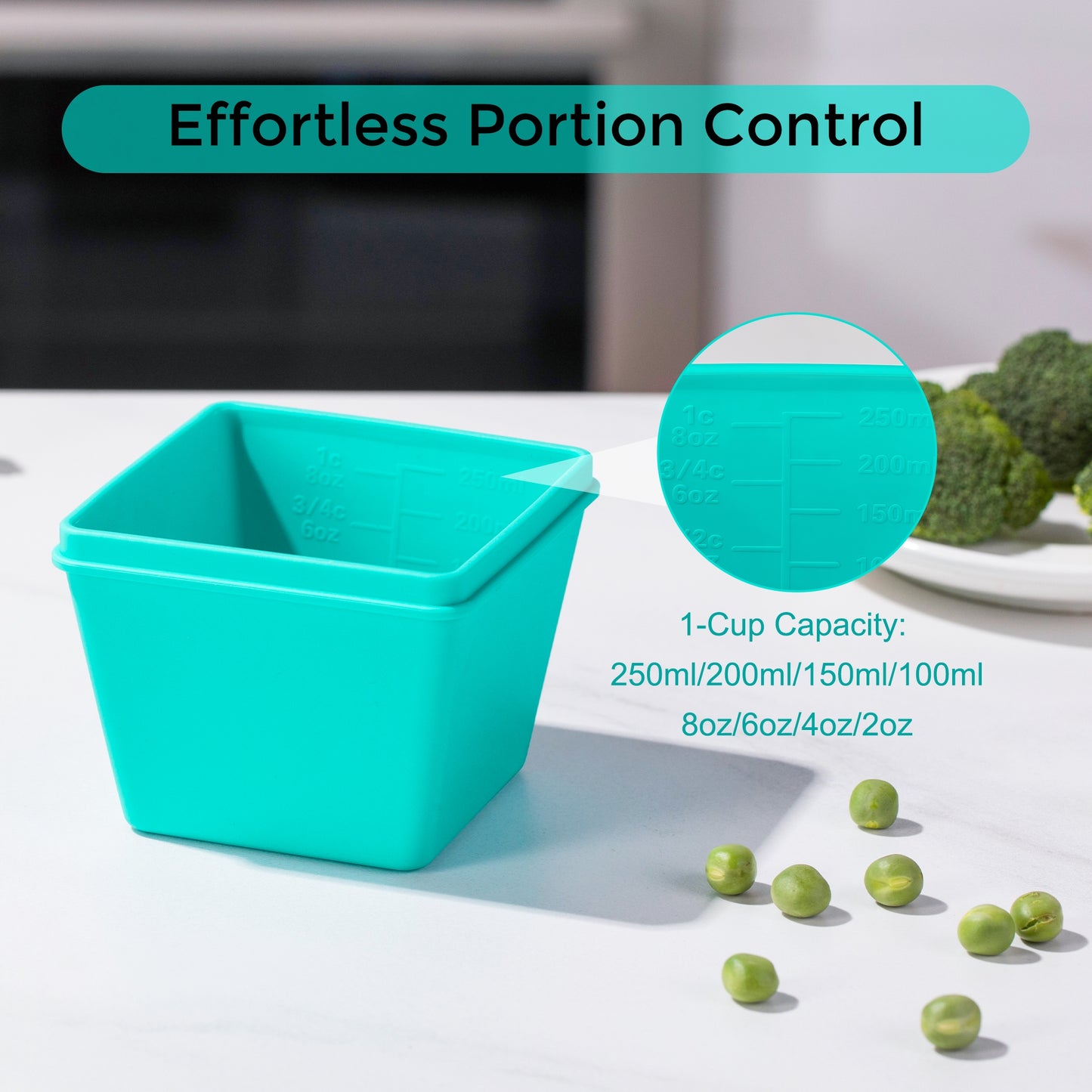 Mrsdry 1-Cup Silicone Freezer Molds with Lids, Individual 4-Pack Portion Soup Cubes Freezer Trays for Food Storage, Oven & Dishwasher Safe, BPA-Free, Silicone Freezer Containers for Meal Prep