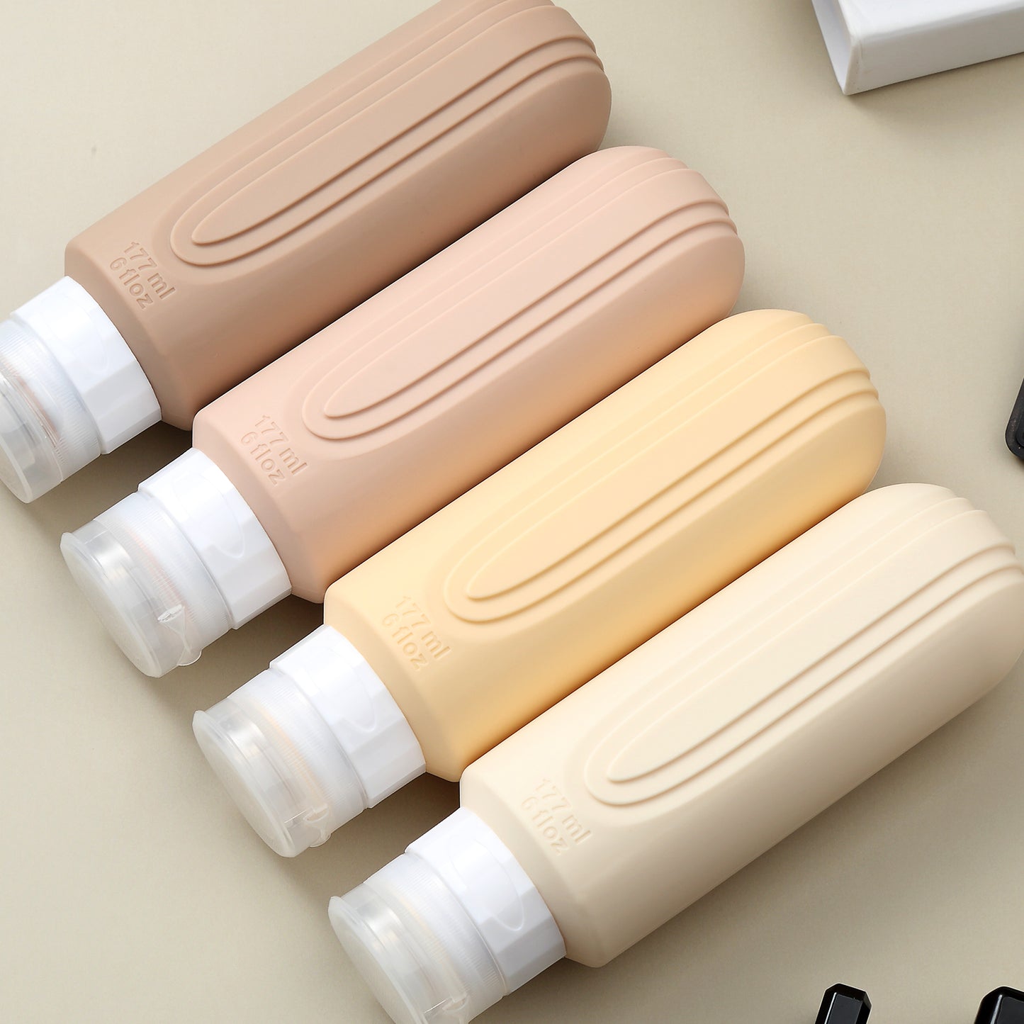 Mrsdry Travel Bottles for Toiletries, Large 6oz Oversize Containers, BPA Free Leak Proof Tubs Refillable Liquid Travel Accessories with Toiletry Bag for Cometic Shampoo and Lotion Soap (4 Pack)