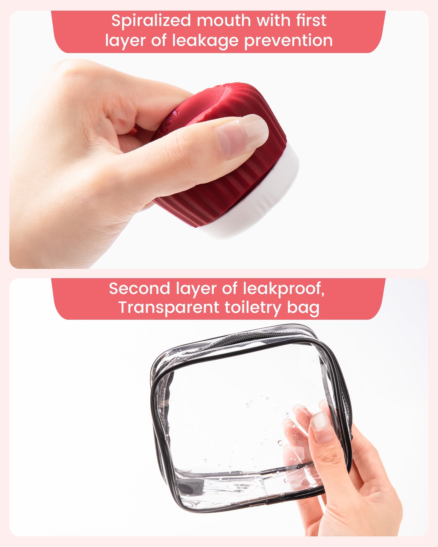 Mrsdry Travel Containers for Toiletries 4 Pack, TSA Approved Travel Size Toiletries, Portable Size Containers, With Clear Bag Leak Proof Silicone Jars, Essentials Creams Jars Carrying Small Items