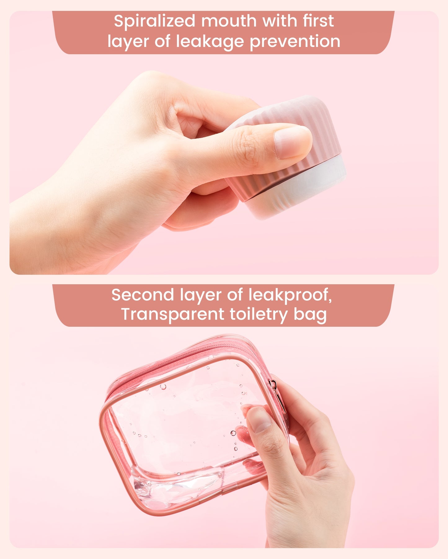 Mrsdry Travel Containers for Toiletries 4 Pack, TSA Approved Travel Size Toiletries, Portable Size Containers, With Clear Bag Leak Proof Silicone Jars, Essentials Creams Jars Carrying Small Items